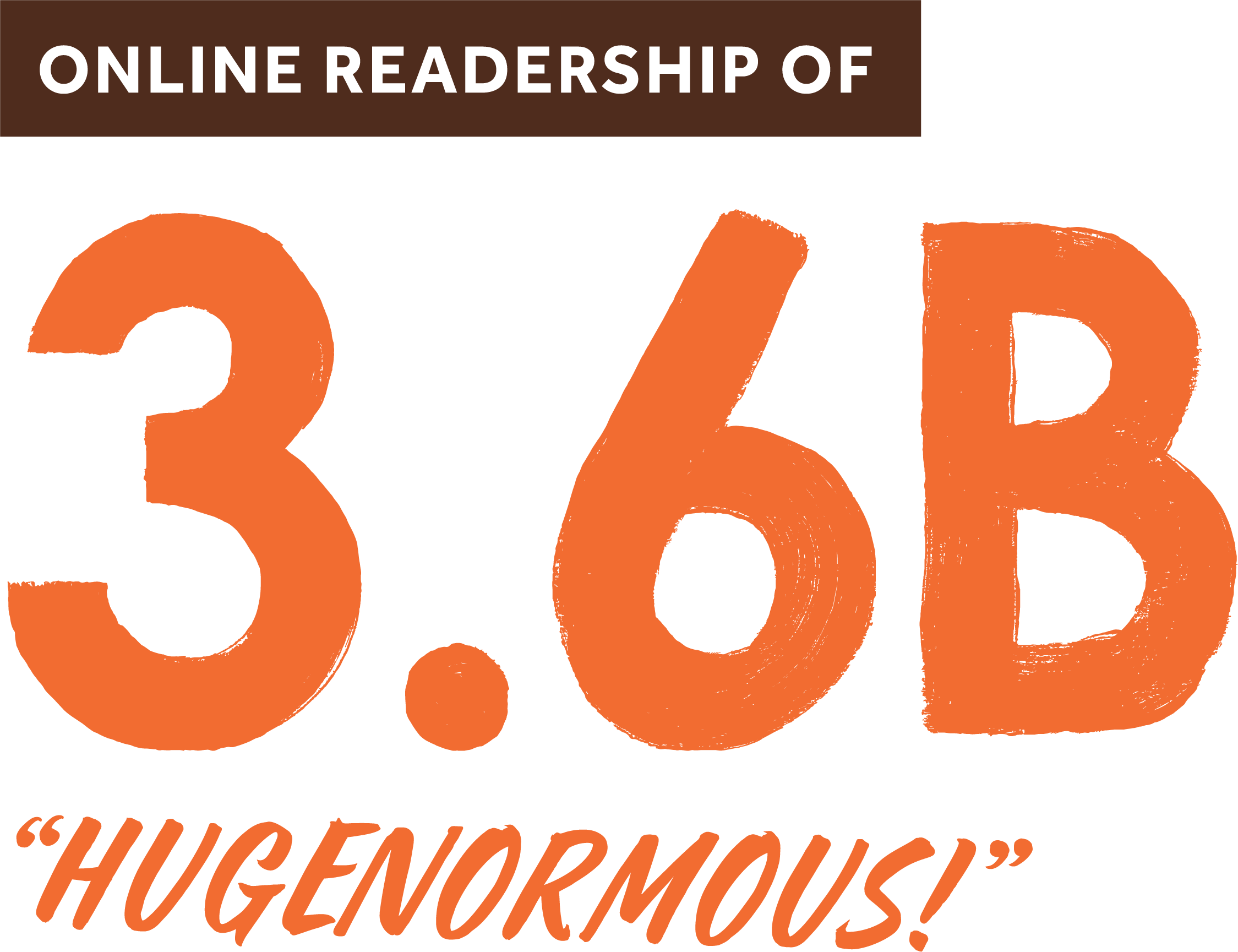 Online readership of 3.6 billion. Hugenormous!